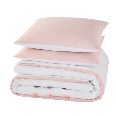 Parure de lit en toile de coton Poupie Blanc