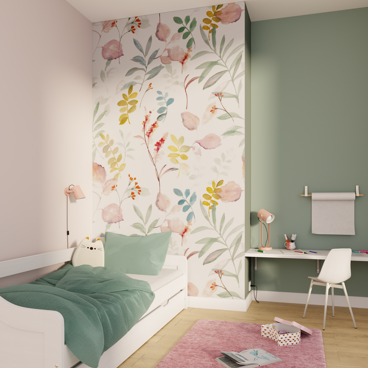 Papier peint panoramique L Zia Multicolore Satiné