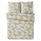 Parure de lit en toile de coton Alu big Gris/jaune