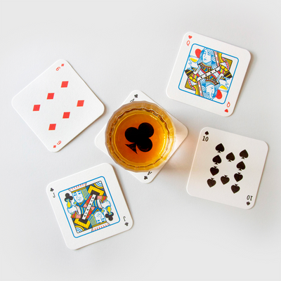 SUCK UK Jeu de cartes Dessous de verres Blanc