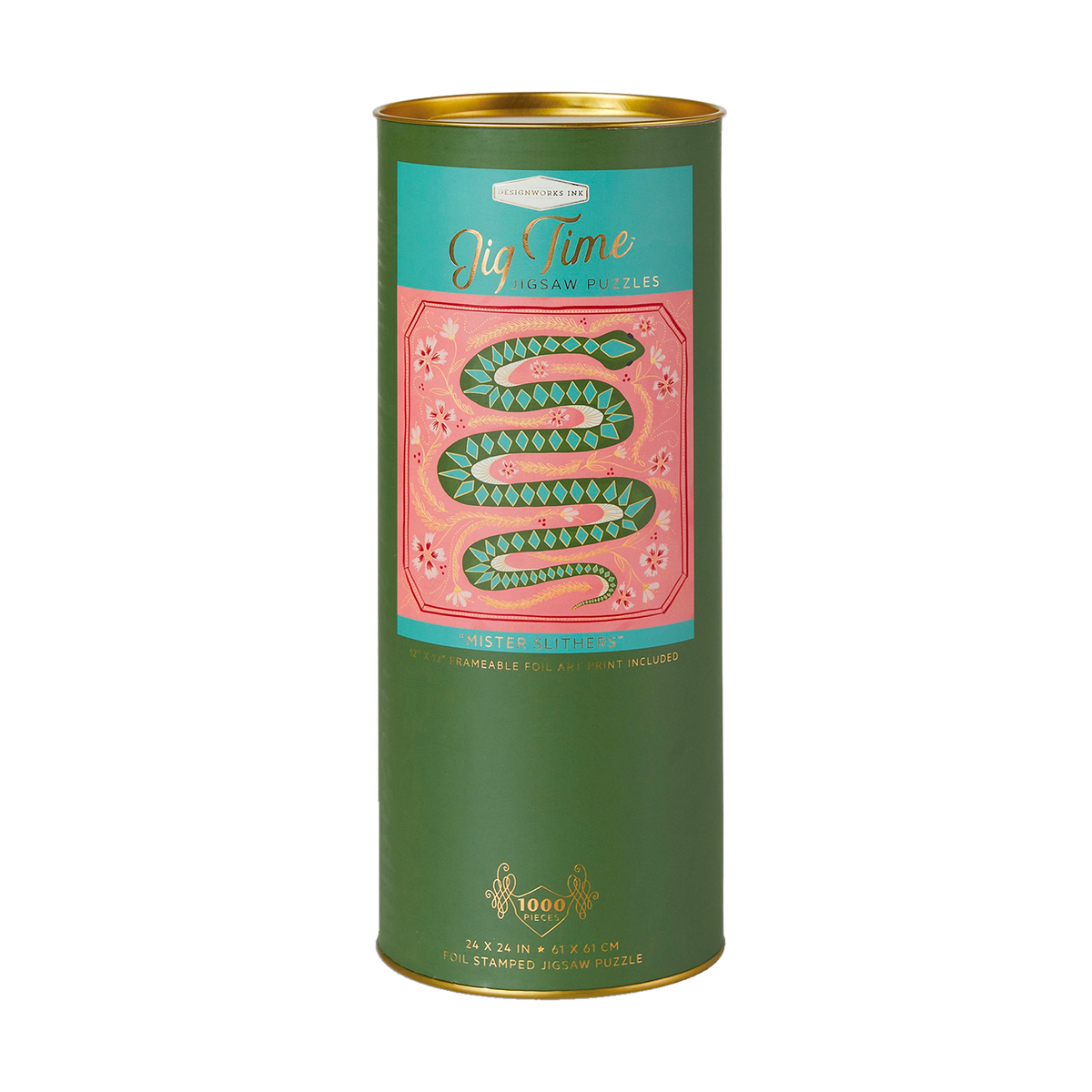 DESIGNWORKS INK Puzzle Serpent Vert