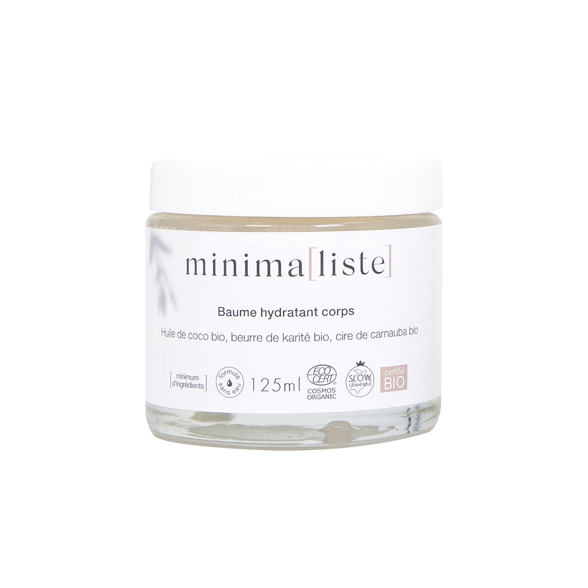 MINIMA(LISTE) Soin corps Baume hydratant corps Transparent Huile de coco, karité, carnauba 125ML