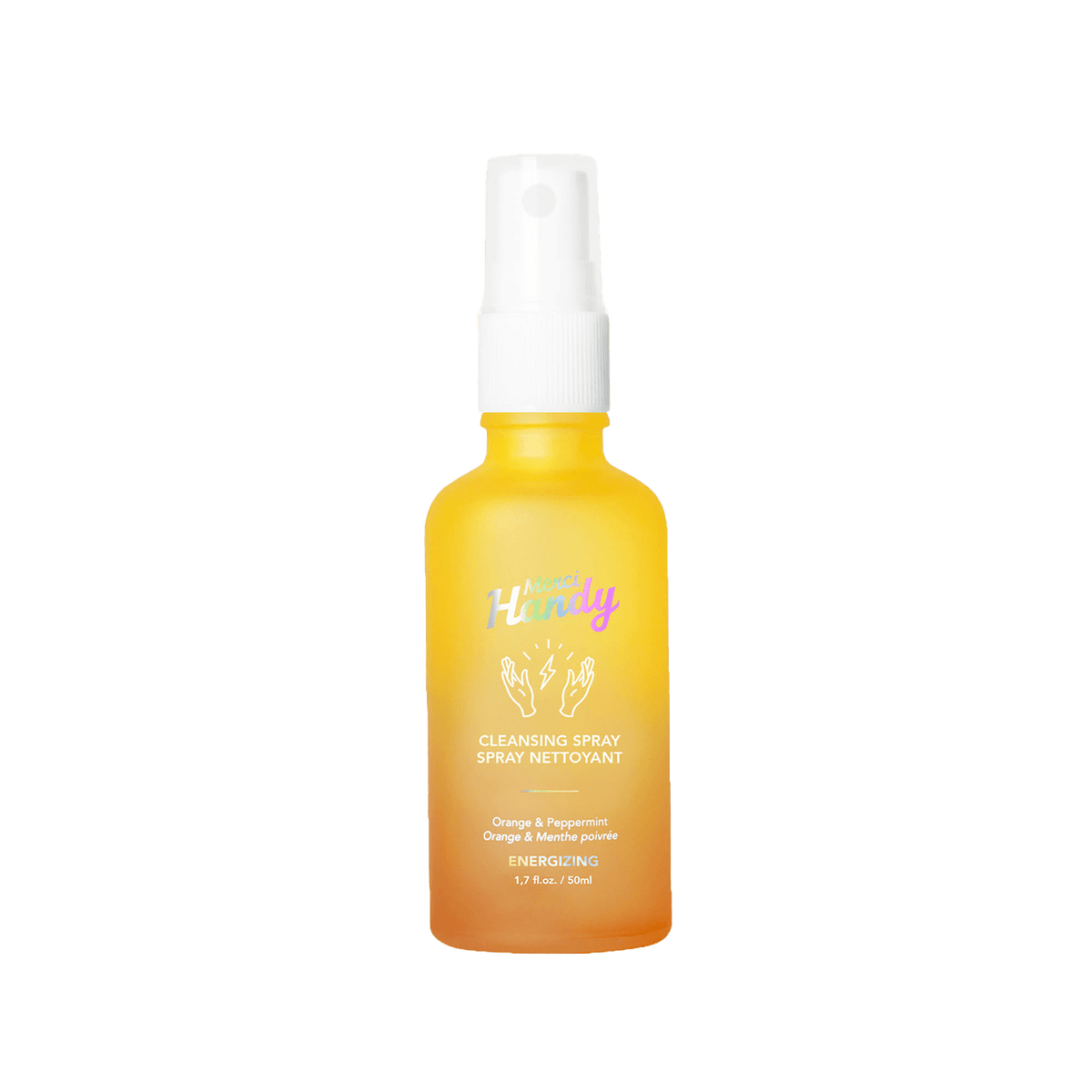 MERCI HANDY Gel mains Spray nettoyant energisant Orange et menthe poivrée 50ML