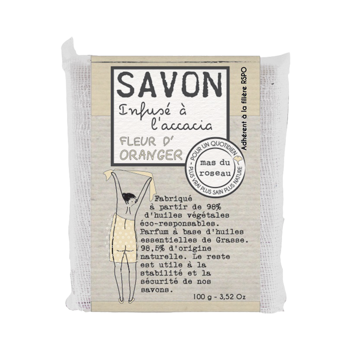 MAS DU ROSEAU Savon Fleur d'oranger Blanc Fleur d'oranger 100G