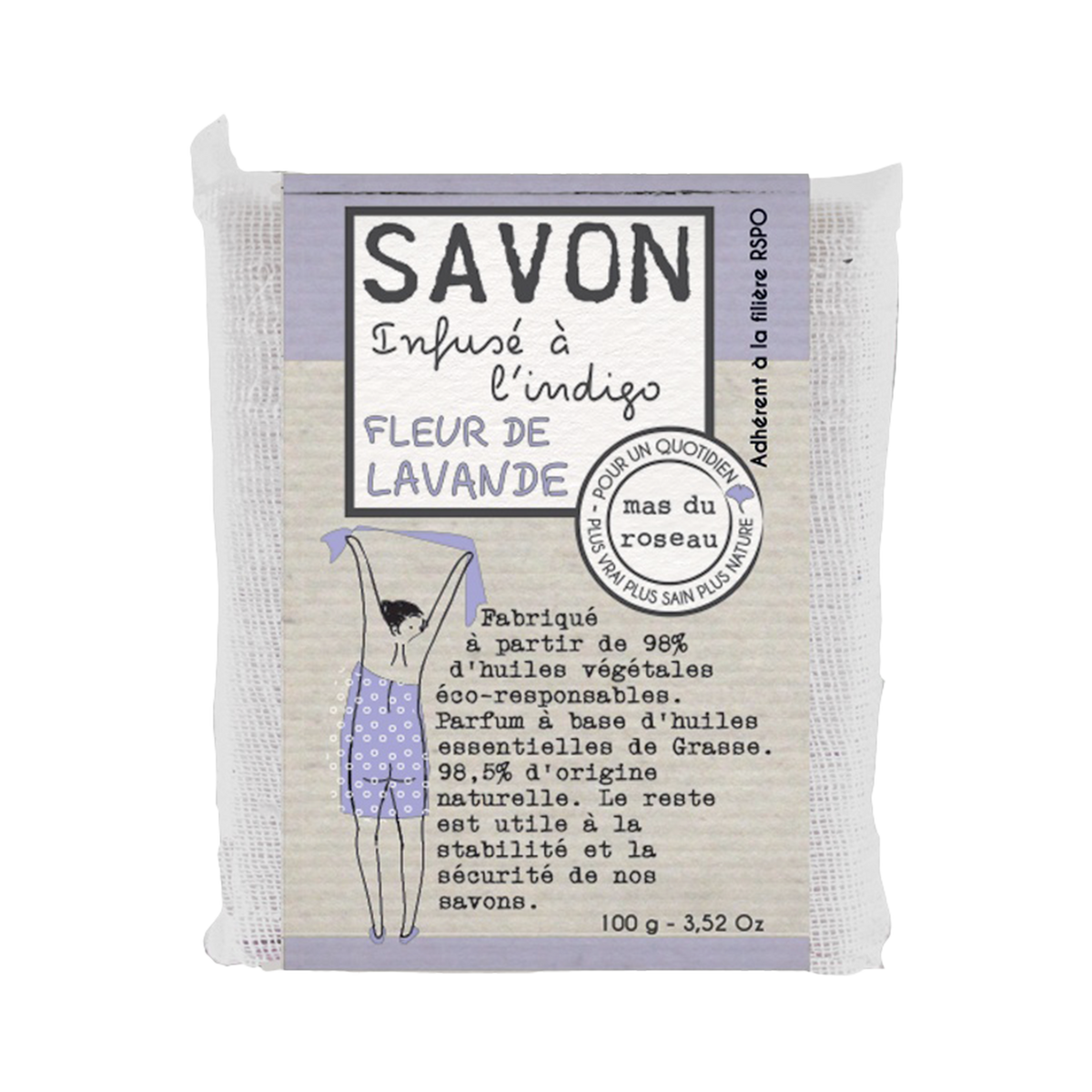 MAS DU ROSEAU Savon Lavande Blanc Lavande 100G