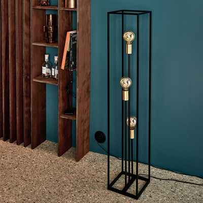 Lampadaire Ruben Noir et or
