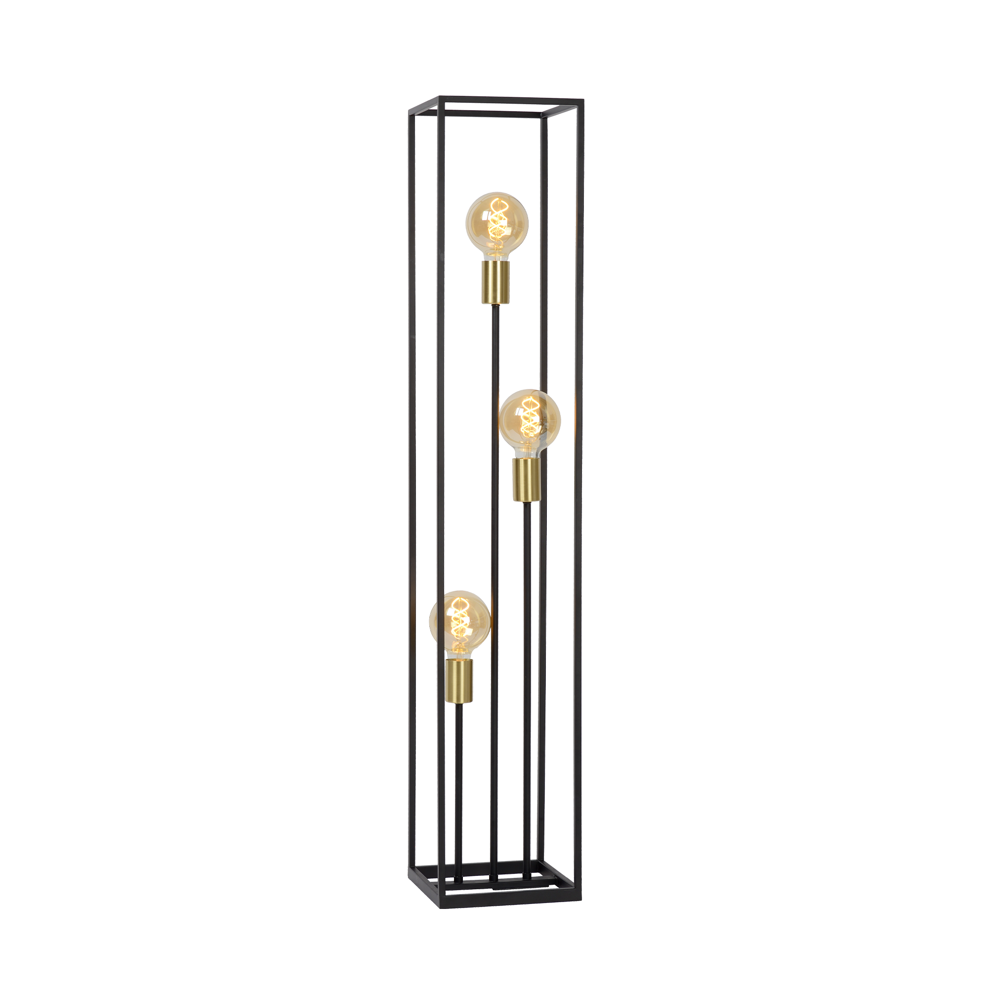 Lampadaire RUBEN coloris noir et or