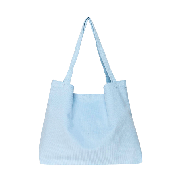 Studio Noos Sac shopping WEEK-END VELOURS CÔTELÉS bleu ciel