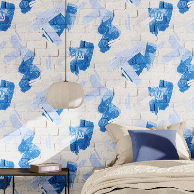 Papier peint intissé Lenox Bleu jean
