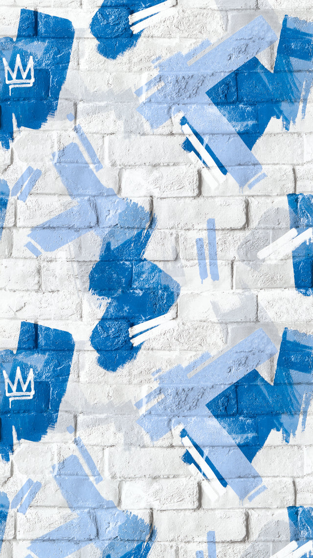 Papier peint intissé LENOX coloris bleu jean