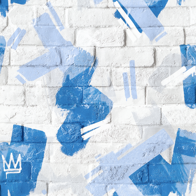 Papier peint intissé LENOX coloris bleu jean
