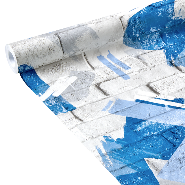 Papier peint intissé LENOX coloris bleu jean