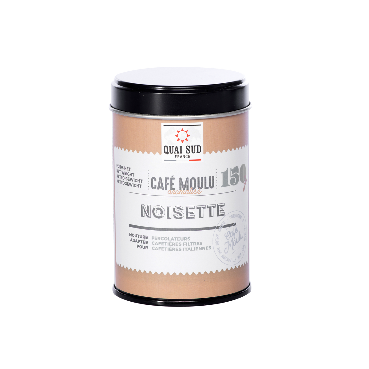 QUAI SUD Café Moulu aromatisé noisette 150G