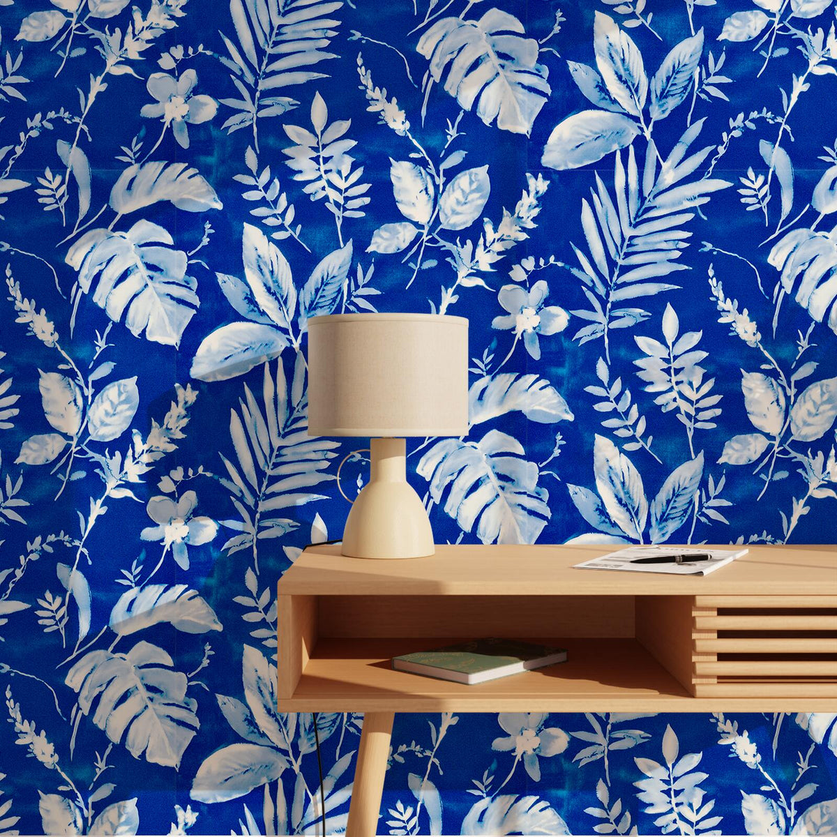 Papier peint intissé Cariena Bleu outremer