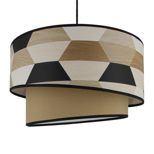 Suspension FREERIK cappuccino noir et blanc 22,5 x 38 cm