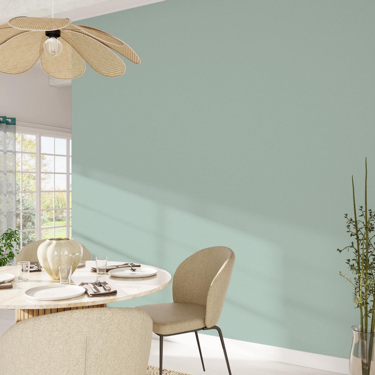 Papier peint intissé Florentine Bleu ciel Trame