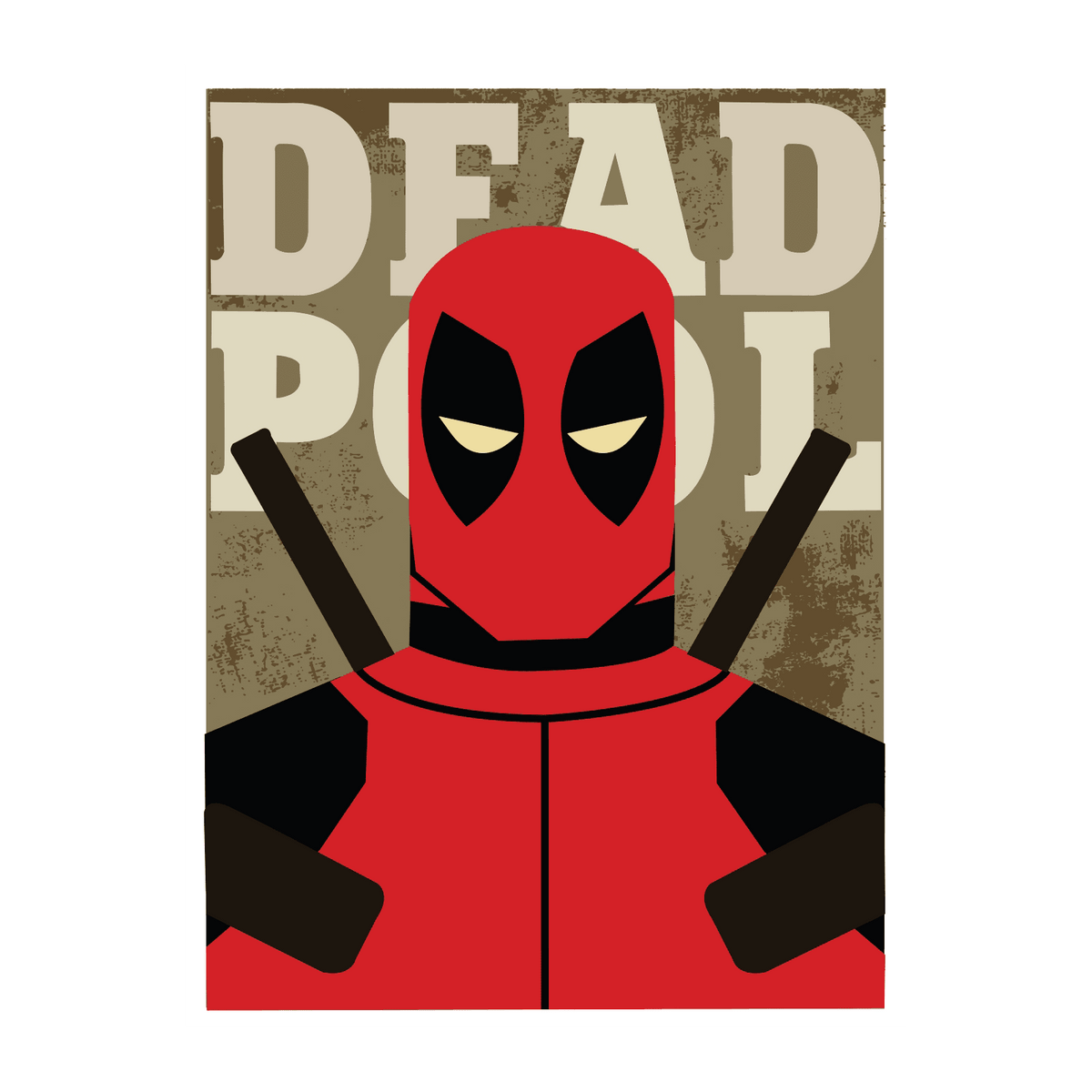 BLUE SHAKER Affiche Deadpool Rouge et brun
