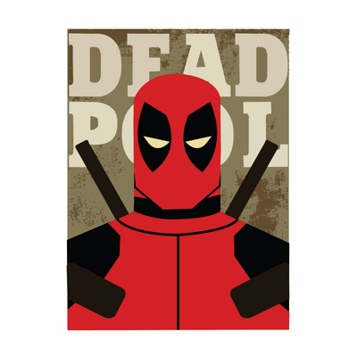 BLUE SHAKER Affiche Deadpool Rouge et brun