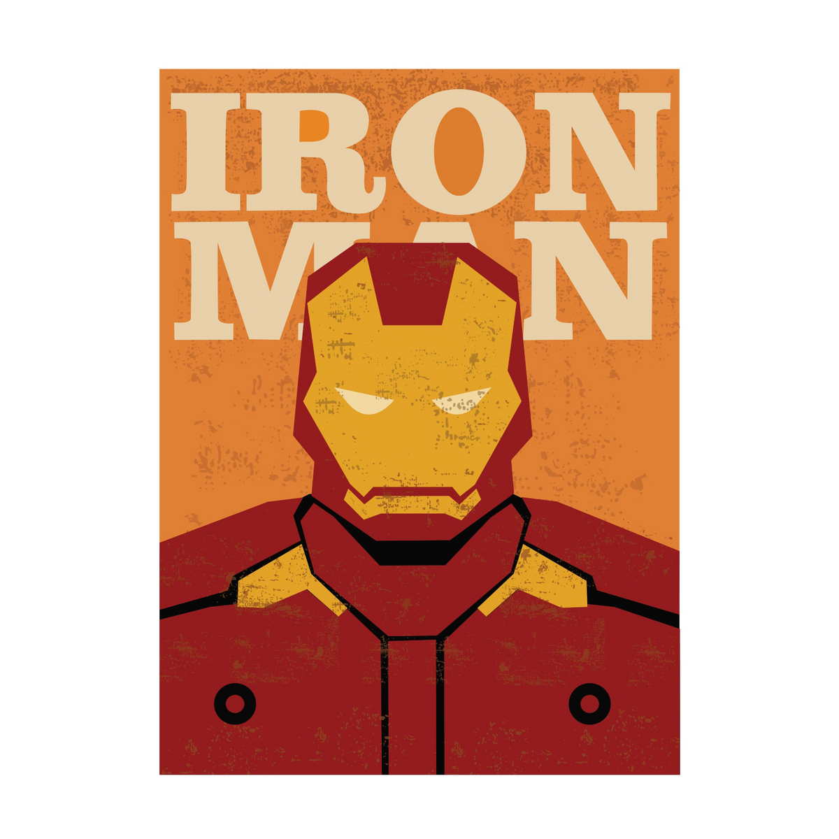 BLUE SHAKER Affiche Iron man Rouge et orange