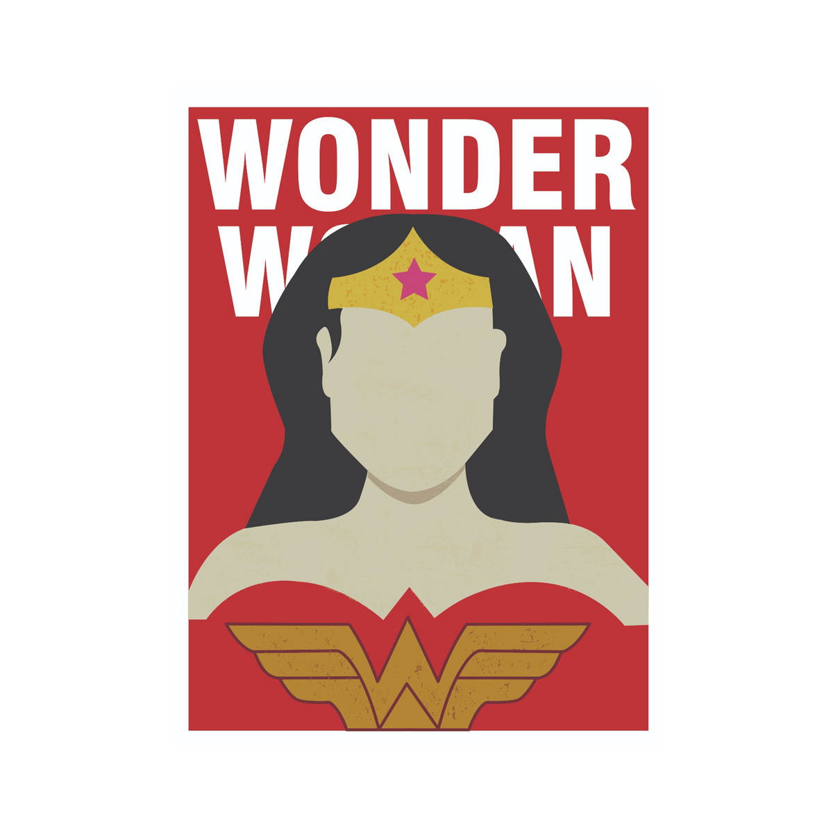 BLUE SHAKER Affiche Wonder woman Rouge et jaune