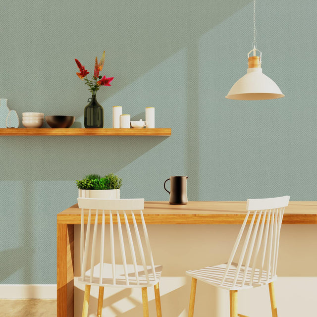 Papier peint intissé BABETH coloris vert de gris