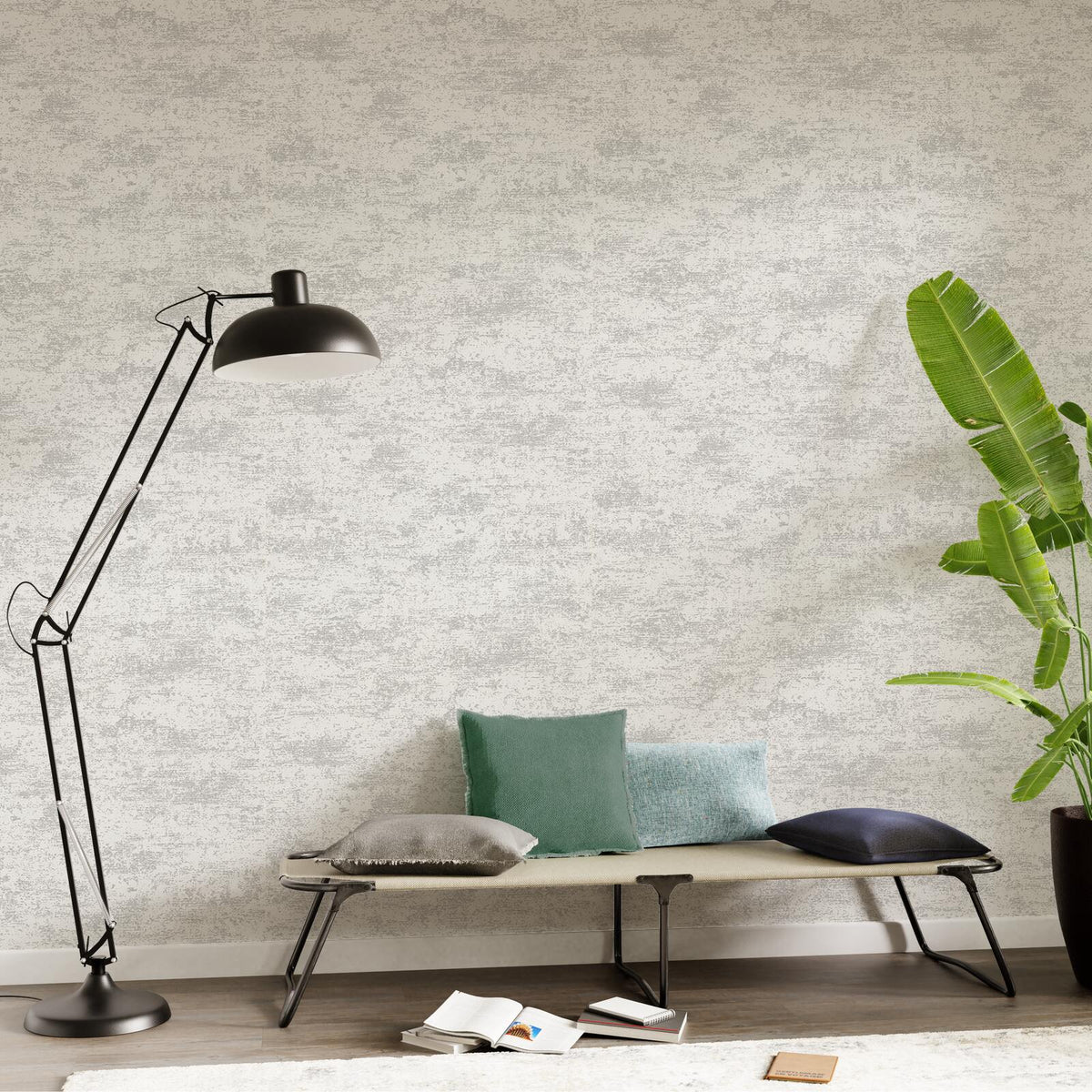 Papier peint intissé Sabbia Gris perle