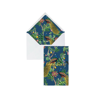 CREATIVE LAB AMSTERDAM Carte Good luck et enveloppe décorée Bleu