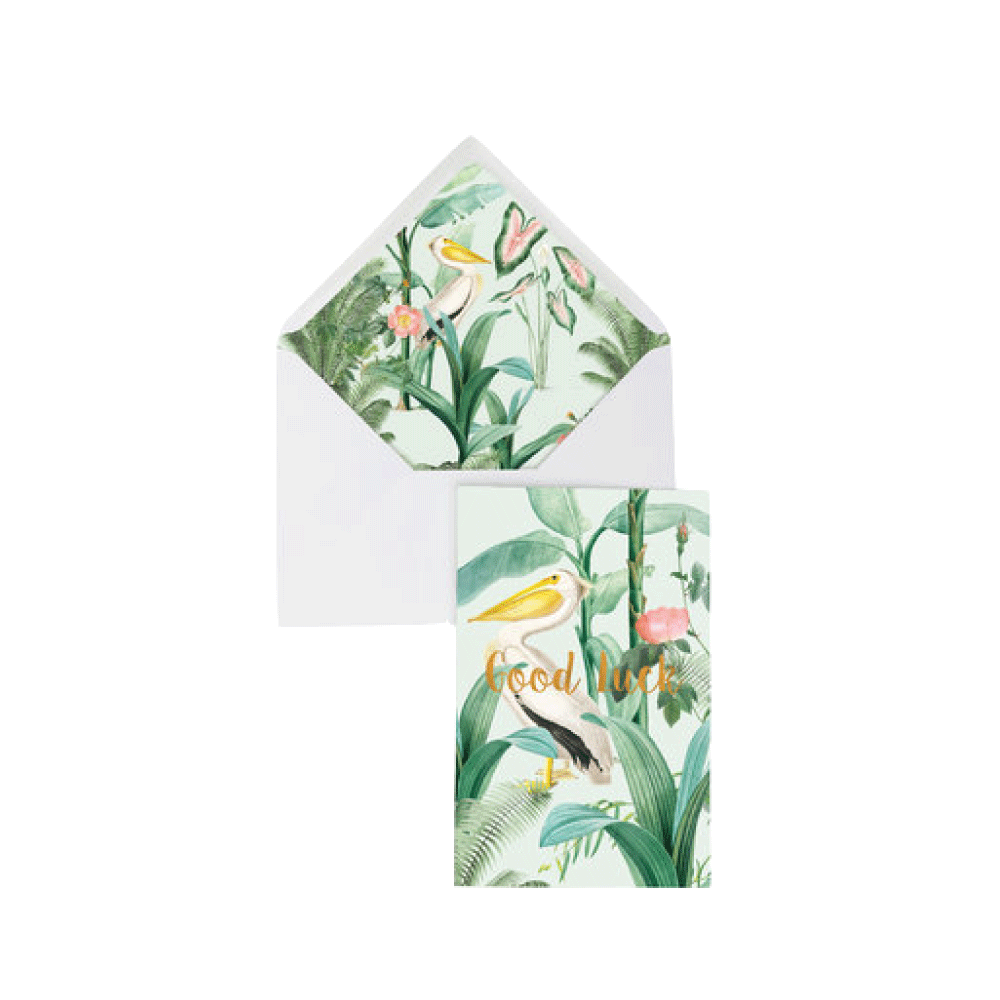CREATIVE LAB AMSTERDAM Carte Good luck et enveloppe décorée Vert