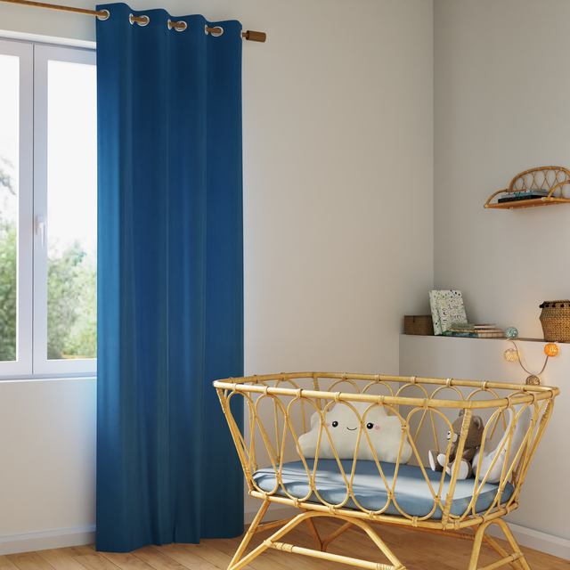 Rideau occultant GLOOM coloris bleu jean 140 x 240 cm