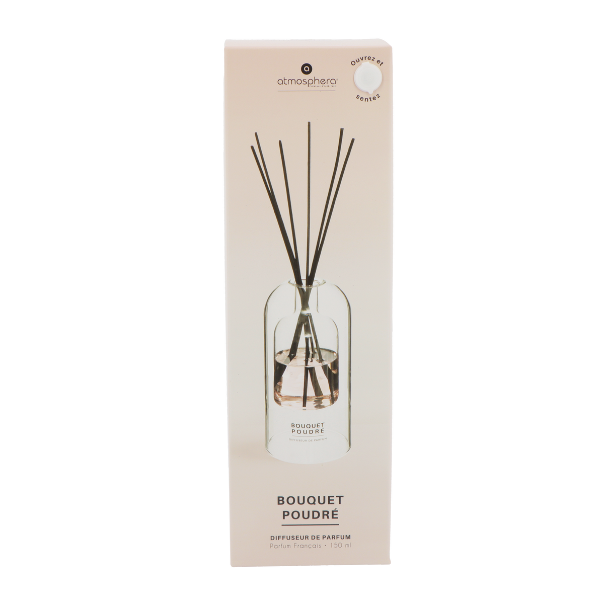 ATMOSPHERA Diffuseur Ilan bouquet poudre s Rose Un parfum féminin et raffiné aux délicates notes de rose associé à la puissances du jasmin et du musc blanc. 150ML