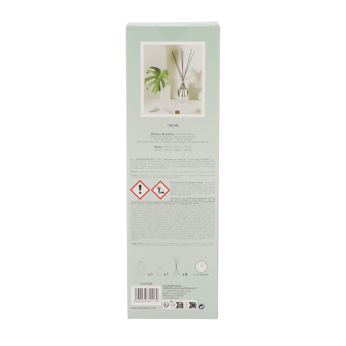 ATMOSPHERA Diffuseur Ilan monoï s Bleu Monoï 150ML