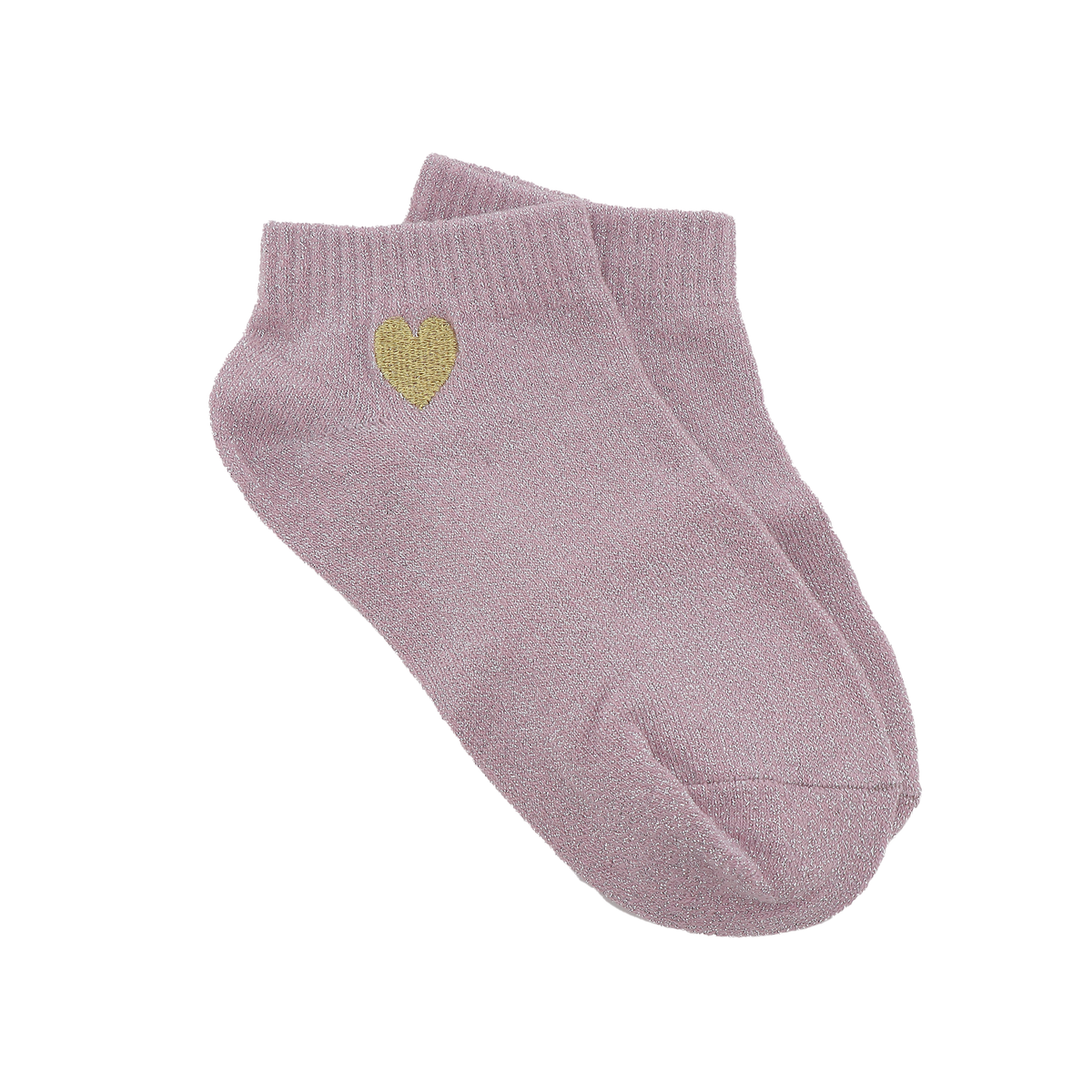 TITES CHAUSSETTES Chaussettes Lurex et coeur Rose