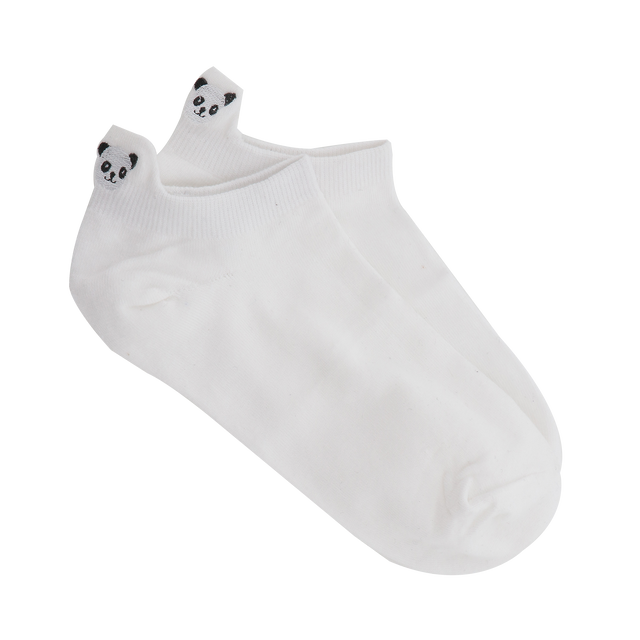 Tites Chaussettes Chaussettes LANGUETTE PANDA coloris blanc