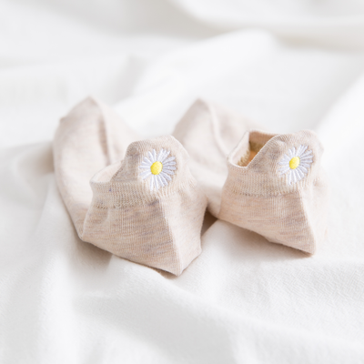 TITES CHAUSSETTES Chaussettes Languette fleur Beige