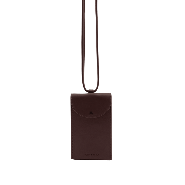 Monk & Anna Coque de téléphone POUCH MAHOGANY acajou
