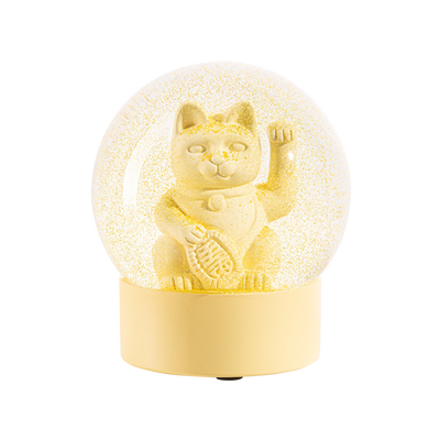 DONKEY Boule à neige Lucky globe cat Jaune