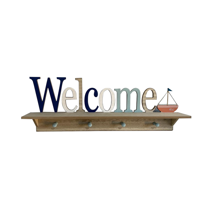 Patère Chausey Brun et bleu