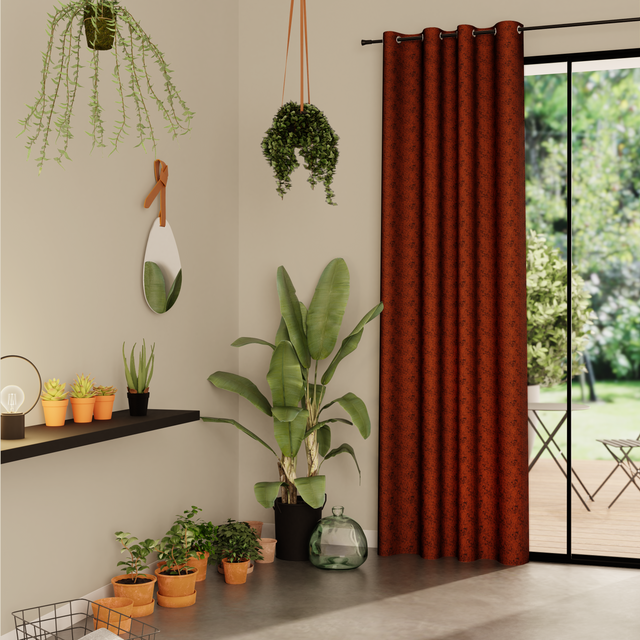 Rideau OSSIDO coloris brique 140 x 260 cm