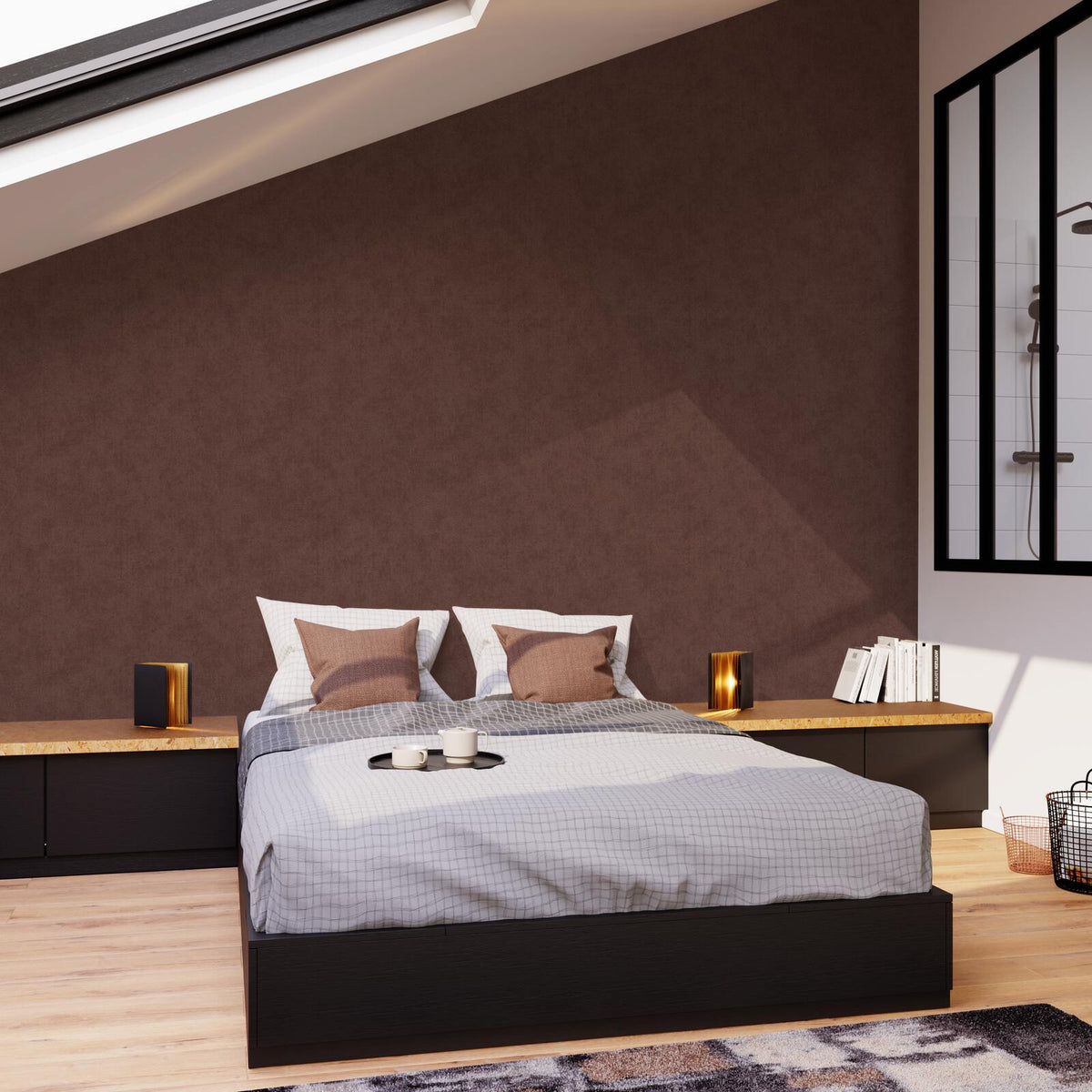 Papier peint intissé Soft Chocolat Trame