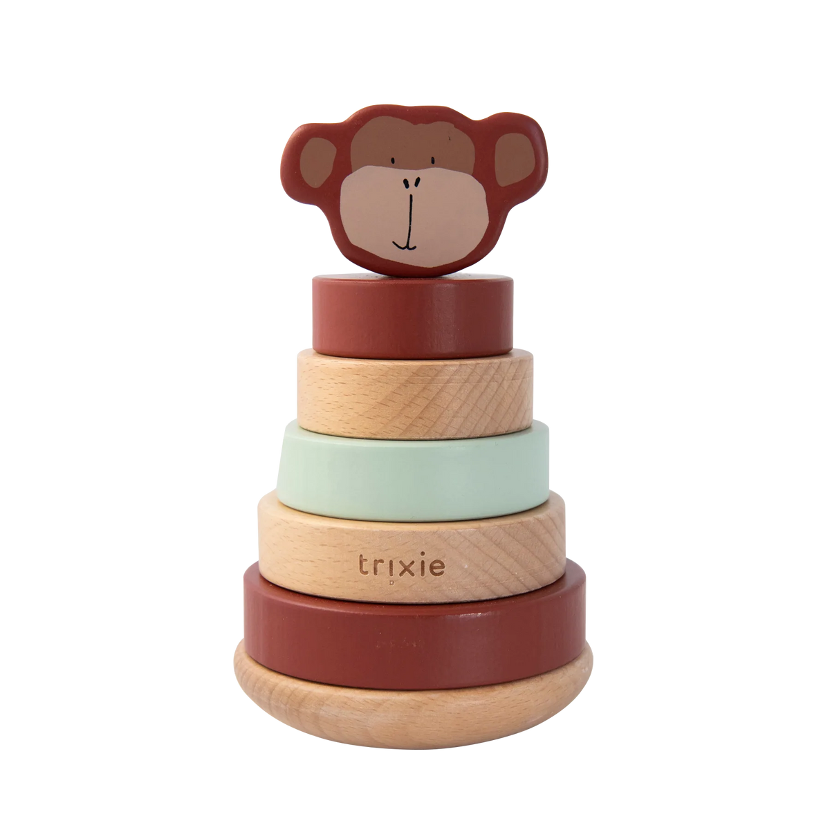 TRIXIE BABY Jeu éducatif Tour à empiler mr. monkey Brun