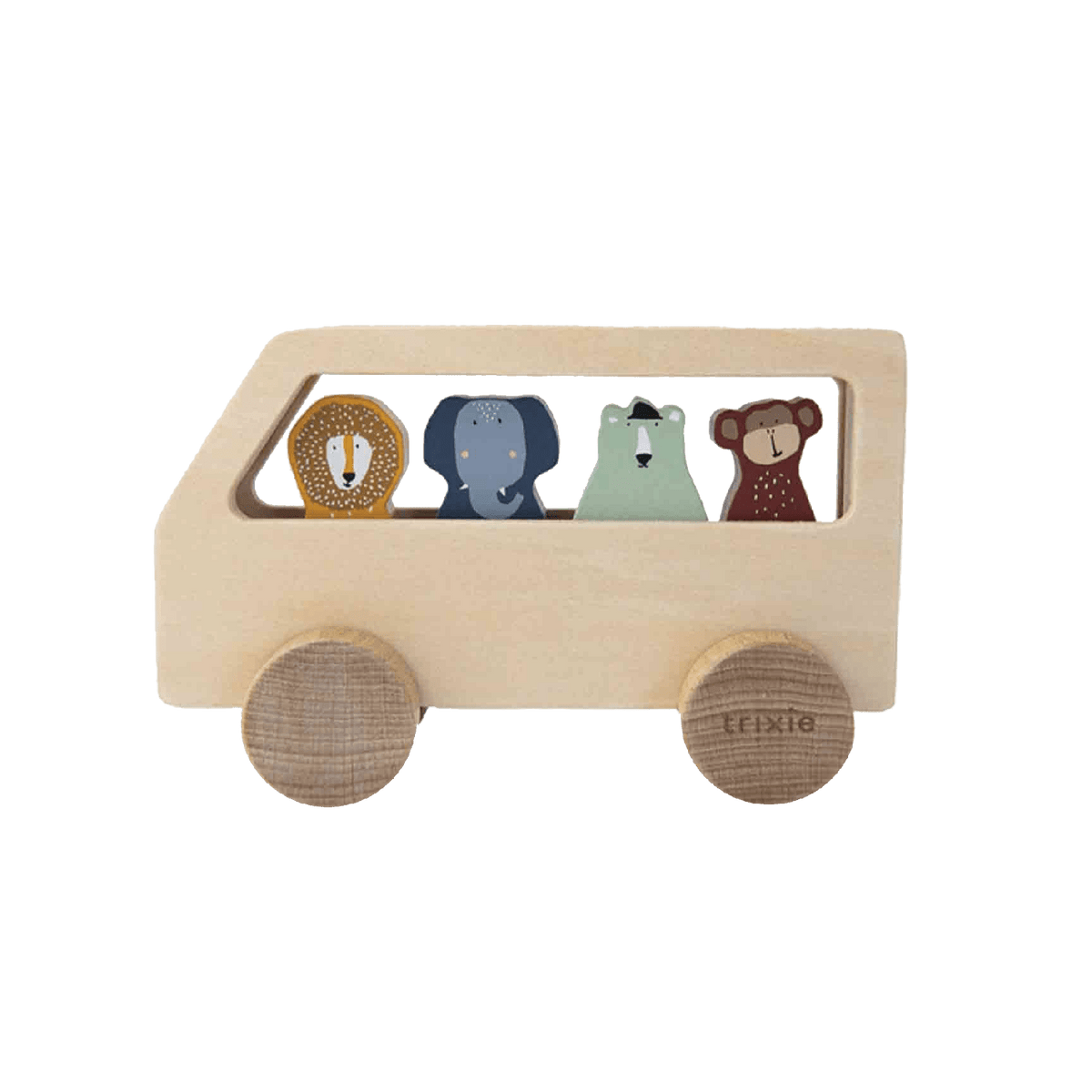 TRIXIE BABY Jeu d'éveil Bus animaux Brun