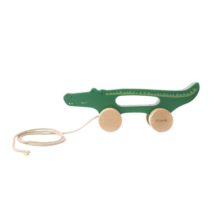 TRIXIE BABY Jeu d'éveil Mr. crocodile à tirer Vert