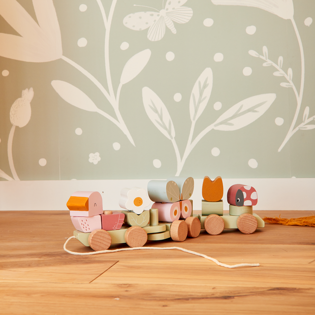 Little Dutch Jeu d'éveil TRAIN À BLOCS FLOWERS & BUTTERFLIES
