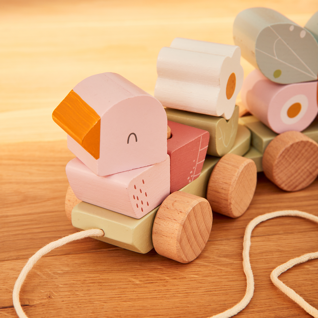 Little Dutch Jeu d'éveil TRAIN À BLOCS FLOWERS & BUTTERFLIES