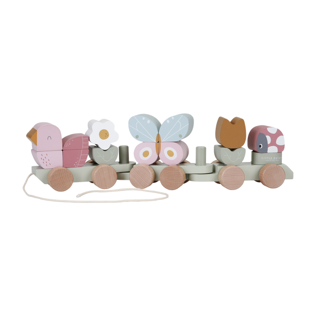 Little Dutch Jeu d'éveil TRAIN À BLOCS FLOWERS & BUTTERFLIES