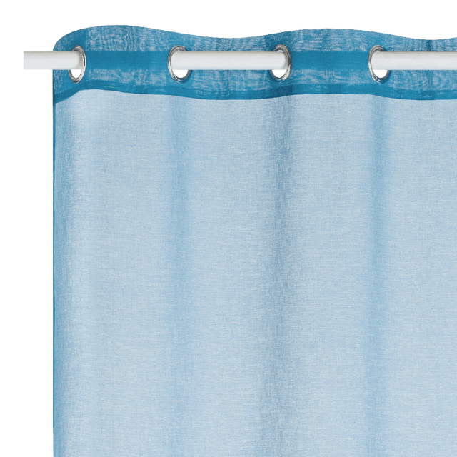 Voilage COLORS coloris bleu turquoise 140 x 260 cm