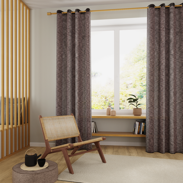 Voilage TUBUA coloris chocolat 140 x 240 cm