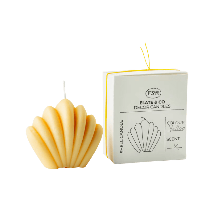 ELATE & CO Bougie Shell Jaune Sans parfum