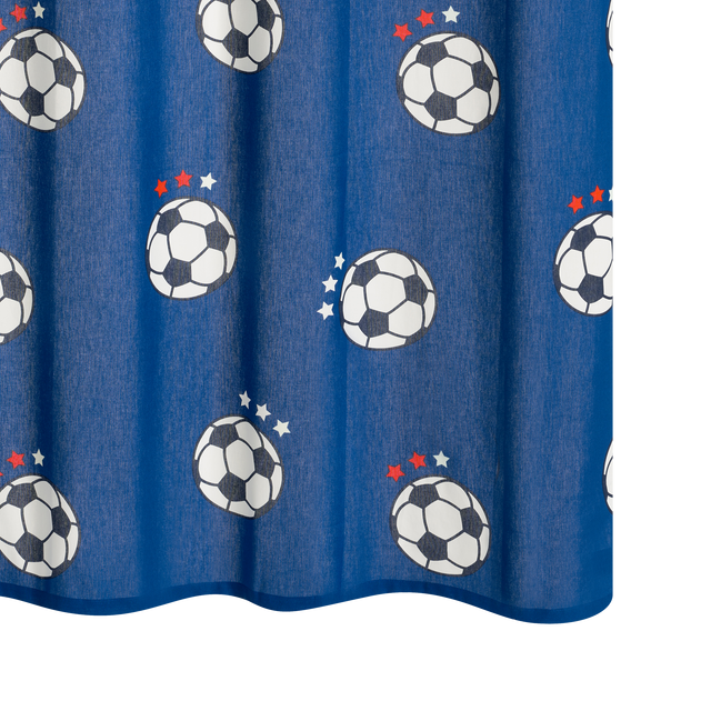 Rideau FOOT FAN coloris bleu 140 x 250 cm
