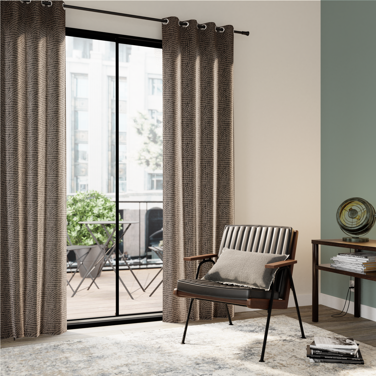 Rideau Bendicht Gris cendré